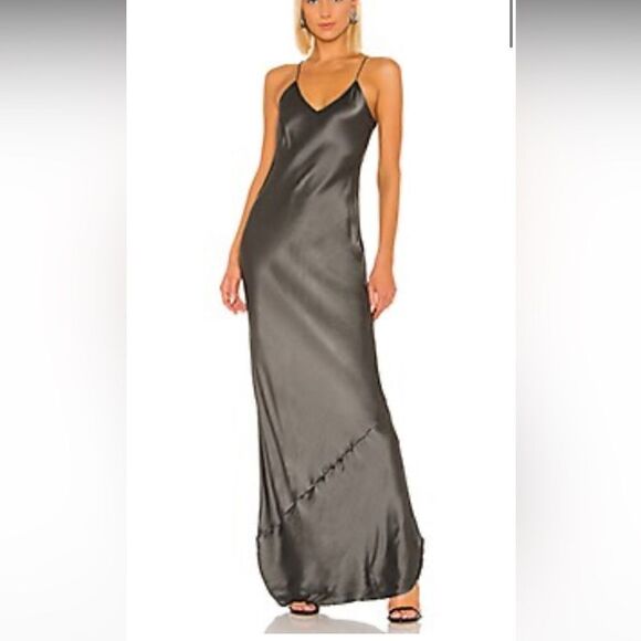 nili lotan women's  maxi cami dress gunmetal XS SOLD OUT - Picture 1 of 8
